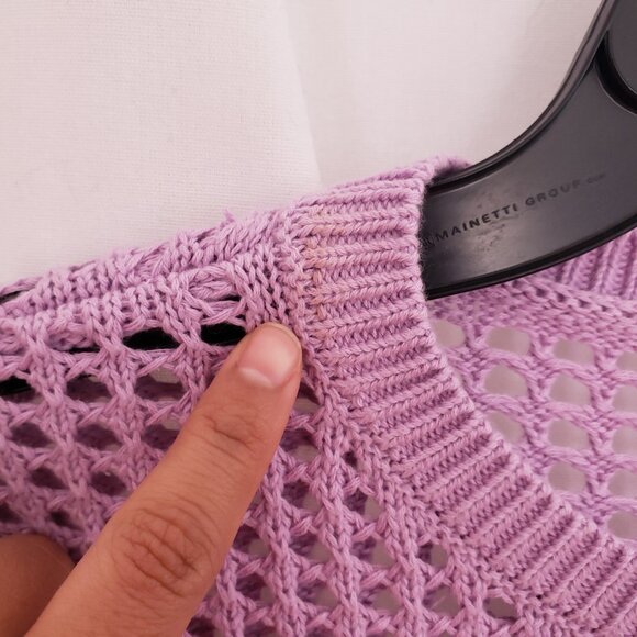 Calvin Klein Jeans Lavender 100% Cotton Open Stitch Sweater Size Petite Small - Picture 11 of 14